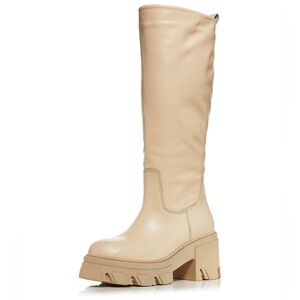 Aqua Cream Heeled Boots